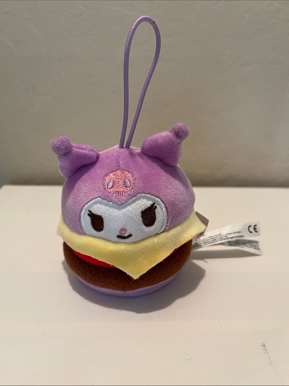 Purple Kuromi Plush Burger Keychain